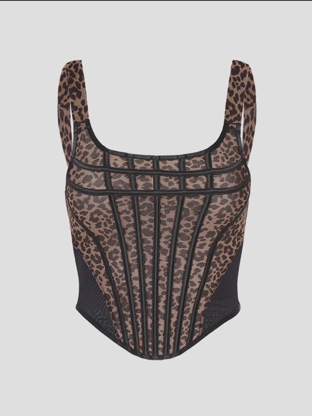 Sheer Black Lace Corset Bustier with Matching Thong - Picture 5 of 7